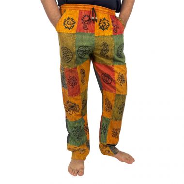 Patchwork Orange Combat Trousers - XL