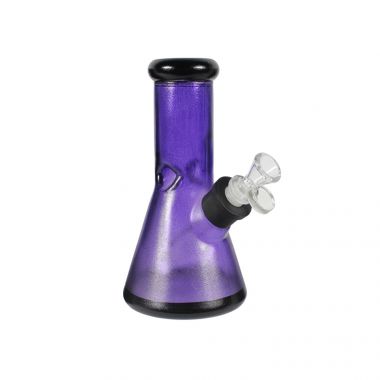 Basil Bush Frosted Glass 20cm Ice Beaker Bong - Purple