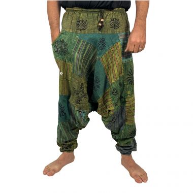 Green Patchwork Harems