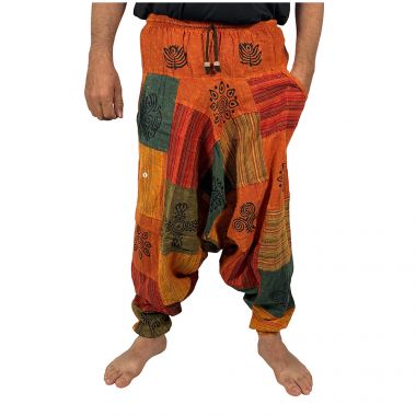 Orange  Patchwork Harems
