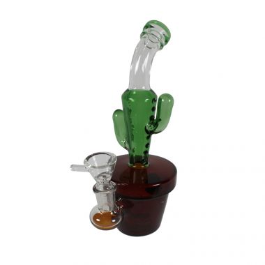 Basil Bush 23cm Glass Percolator Cactus Bong