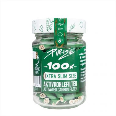 Purize XTRA Slim 6mm Filters 100 Piece Jar - White