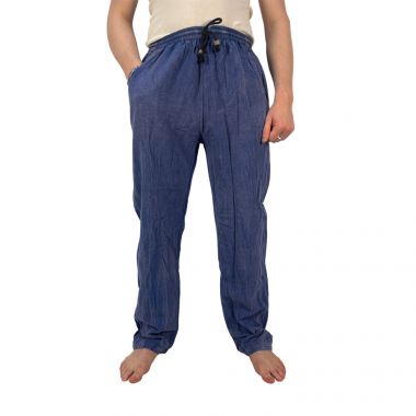 Shayma Blue Stonewash Cotton Trousers