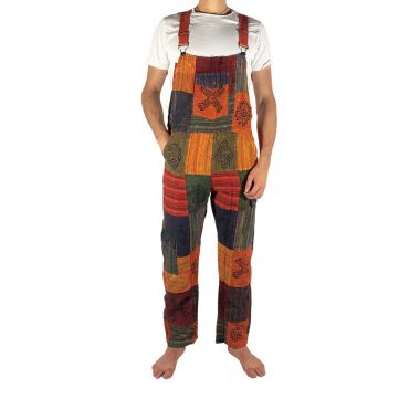 Patchwork Midweight Cotton Dungarees