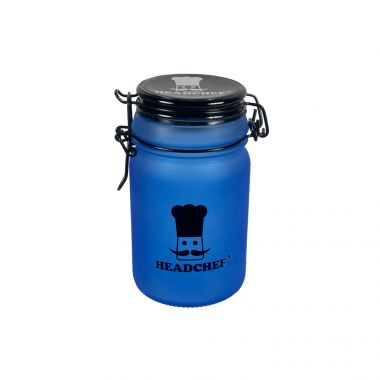 Headchef Frosted Glass Clip Top Storage Jars - Blue - Large (240ml)