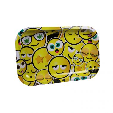Assorted Metal Rolling Trays - Large - Smile Faces