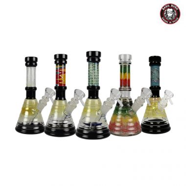 Basil Bush Patterned Glass Beaker Bong