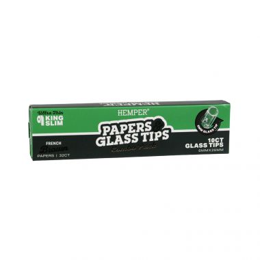Hemper Kingslize Slim Papers & 6mm Glass Tips