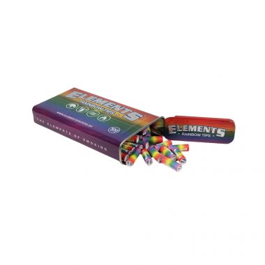 Elements Rainbow Pre-Rolled Tips in Tin - 100 Tips Per Tin