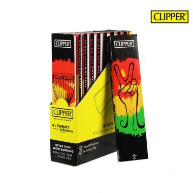 Clipper 'Jamaican Vibes' 4:Twenty Collections King Size Slim Papers & Tips - Box of 10