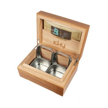 Icky Cherry Wood Two-Tin Humidor