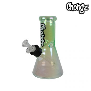 Chongz "Broken Biscuit" 20cm Irridescent Green 6mm Beaker Bong