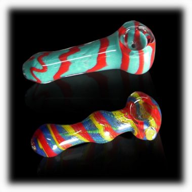 10cm Hand-Blown Rainbow Glass Pipe