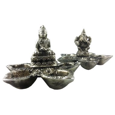 Metal Incense Flower Dish