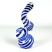 16cm Coloured Glass Table Bubbler - Blue & White