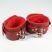 Furlined Leather Cuffs - Red Leather Red Lining Wrist