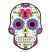 Rubber Skull Magnet - White & Blue