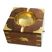 Image 2 of Wood and Brass Square Ashtray with Drawer