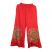 Embroidered Wide Leg Trousers - Red