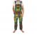 Patchwork Heavyweight Cotton Dungarees - Green - Large