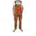 Patchwork Heavyweight Cotton Dungarees - Orange - Large